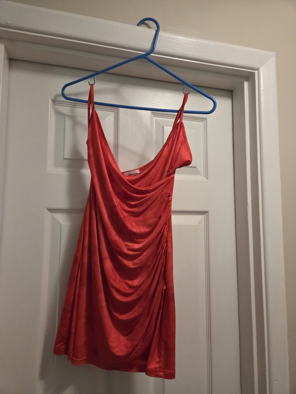 superdown Red Draped Satin Slip Dress